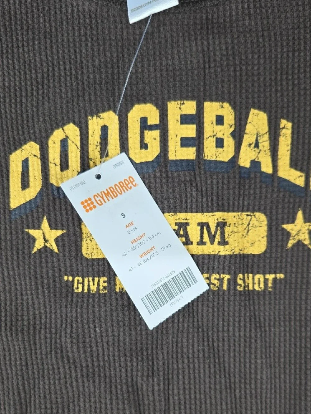 NWT Gymboree Long Sleeve Waffle Knit Dodgeball T-Shirt Size 5